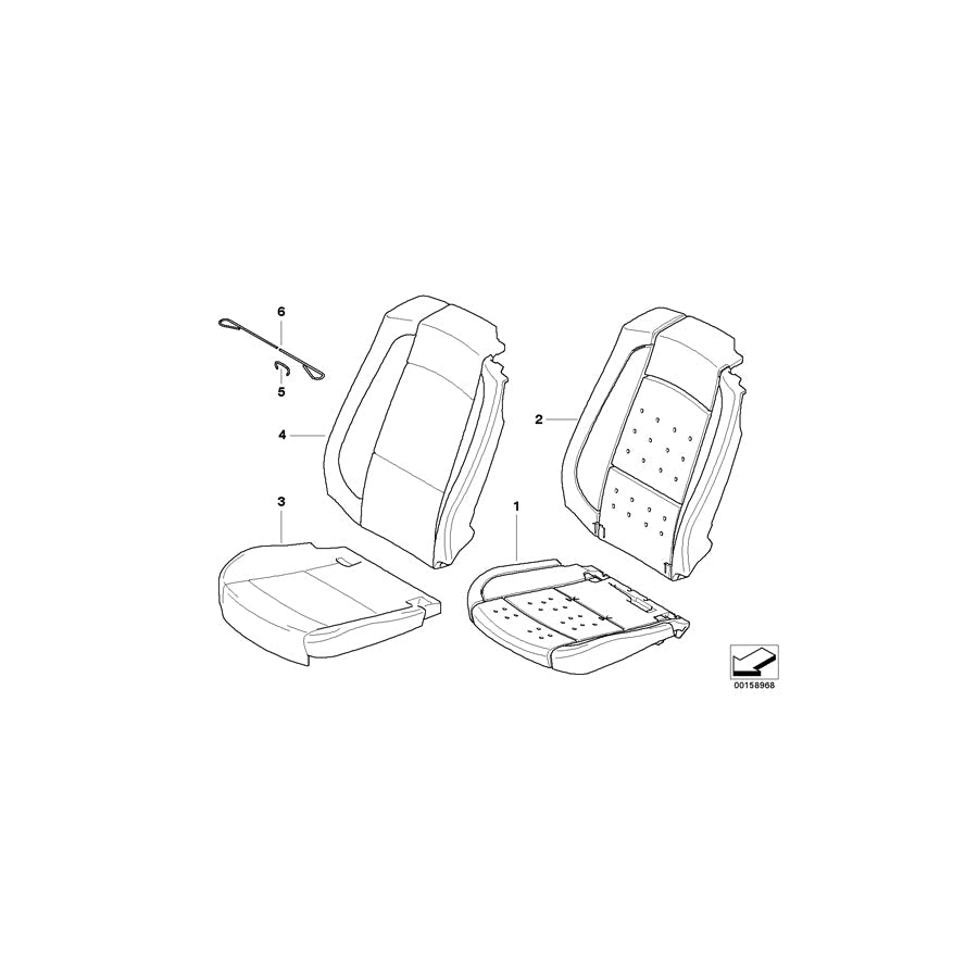 Genuine BMW 52107253763 E93 E93 Cover Backrest Leather Left JADEGRAU (Inc. 335i, 335is & 320d) | ML Performance US Car Parts