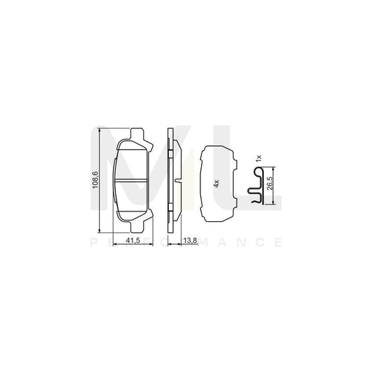 Bosch 0986494445 Brake Pad Set For Subaru Forester Ii (Sg) With Acoustic Wear Warning, With Anti-Squeak Plate BP1367 | ML Performance Car Parts