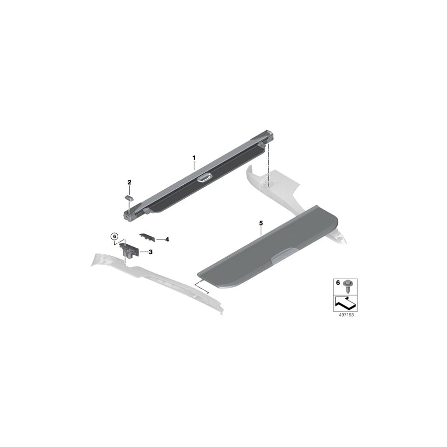 Genuine BMW 51479893013 G07 Lid Mount, Cargo Cover, Folding, Left MOKKA (Inc. X7 M50dX, X7 M50iX & X7 30dX) | ML Performance US