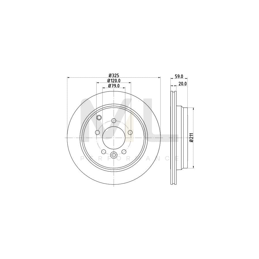 HELLA PRO 8DD 355 118-771 Brake Disc Externally Vented, Coated, without wheel hub, without wheel studs