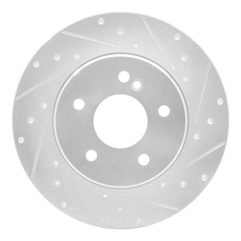 R1 Concepts R1 98-03 Mercedes-Benz E320 Rear Right Drilled & Slotted Silver Brake Rotor