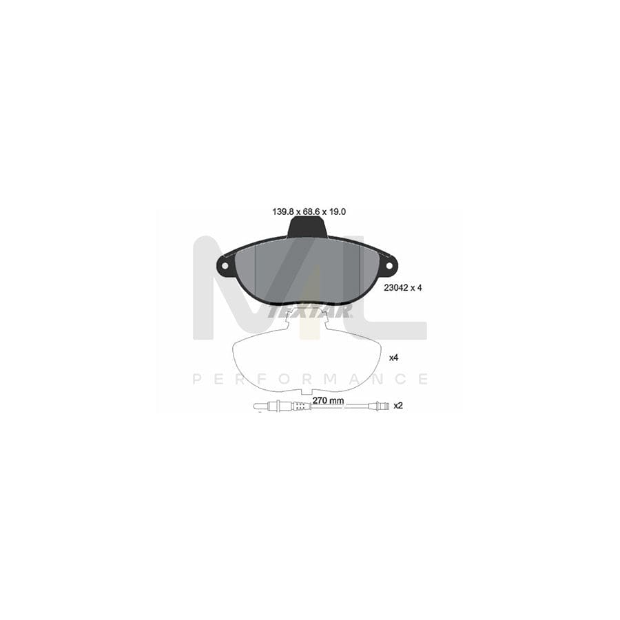 TEXTAR 2304201 Brake pad set with integrated wear warning contact | ML Performance Car Parts
