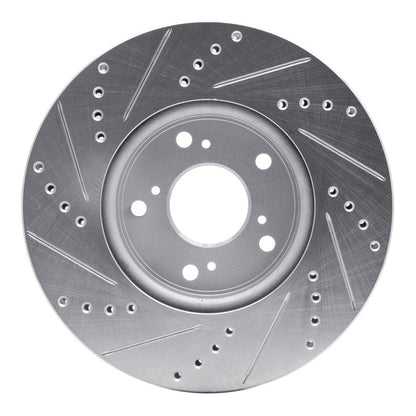 R1 Concepts R1 13-22 Honda Accord Sedan Front Right Drilled & Slotted Silver Brake Rotor