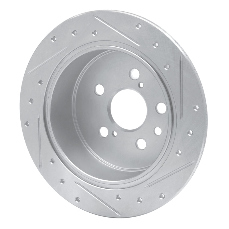 R1 Concepts R1 96-99 Toyota Celica Rear Left Drilled & Slotted Silver Brake Rotor