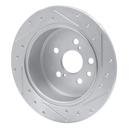 R1 Concepts R1 96-99 Toyota Celica Rear Left Drilled & Slotted Silver Brake Rotor