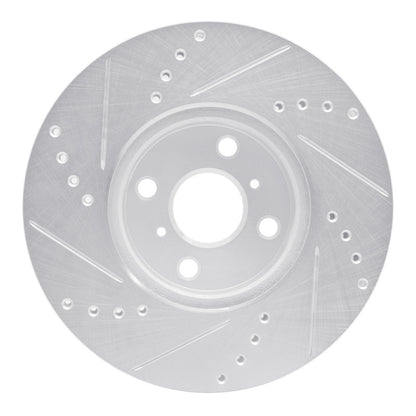 R1 Concepts R1 12-18 Toyota Yaris (USA/Canada) Front Right Drilled & Slotted Silver Brake Rotor