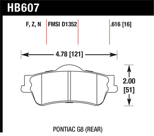 Hawk Performance Hawk 08-09 Pontiac G8 3.6 Base/6.0 HPS Street Rear Brake Pads