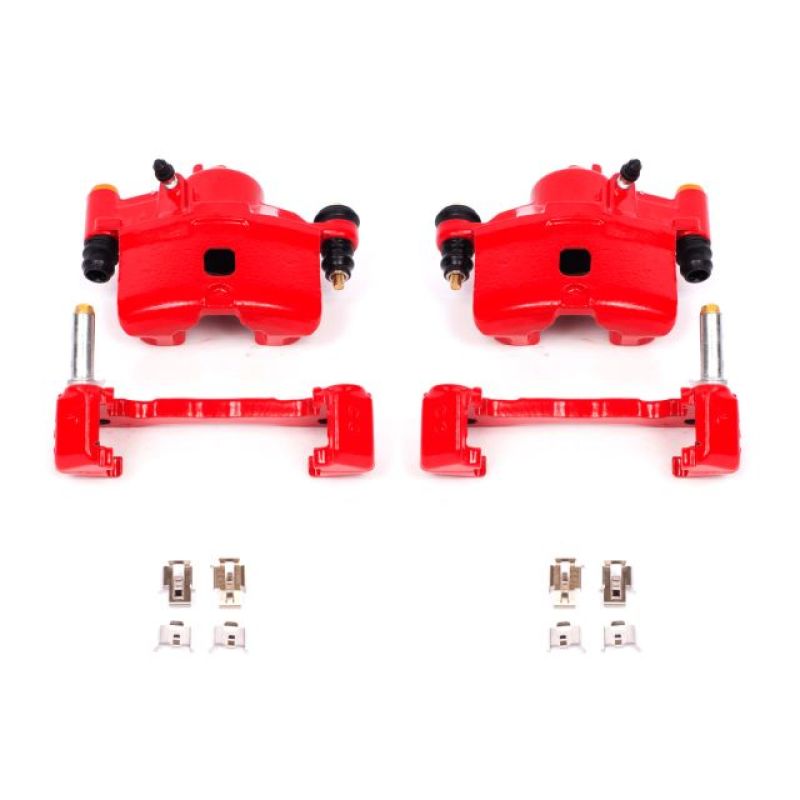 PowerStop Power Stop 90-00 Honda Civic Front Red Calipers w/Brackets - Pair