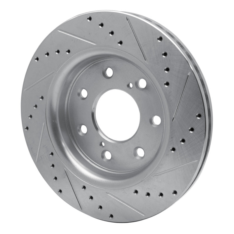 R1 Concepts R1 10-14 Ford F-150 4WD Front Left Drilled & Slotted Silver Brake Rotor