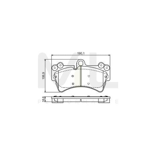 Bosch 0986495435 Brake Pad Set With Acoustic Wear Warning, With Anti-Squeak Plate, With Mounting Manual BP2067 | ML Performance Car Parts