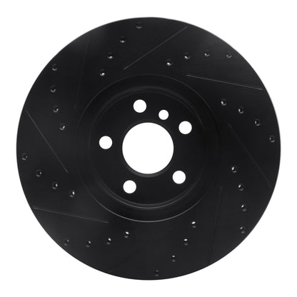 R1 Concepts R1 15-25 BMW 228I xDrive Gran Coupe Front Right Drilled & Slotted Black Brake Rotor