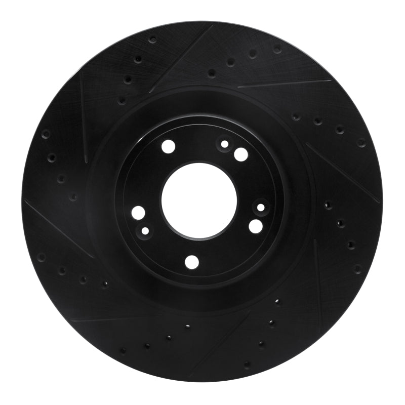 R1 Concepts R1 11-17 Genesis G80 Front Left Drilled & Slotted Black Brake Rotor
