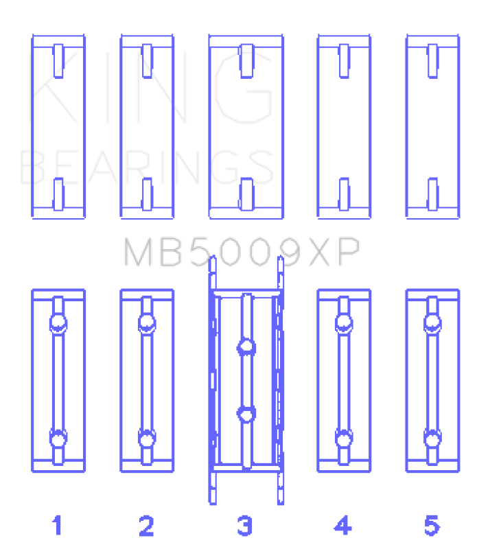 King Engine Bearings Ford Fiesta 1.25I (Zetec/Ecoboost 1.6) (Size 0.25) Main Bearing Set