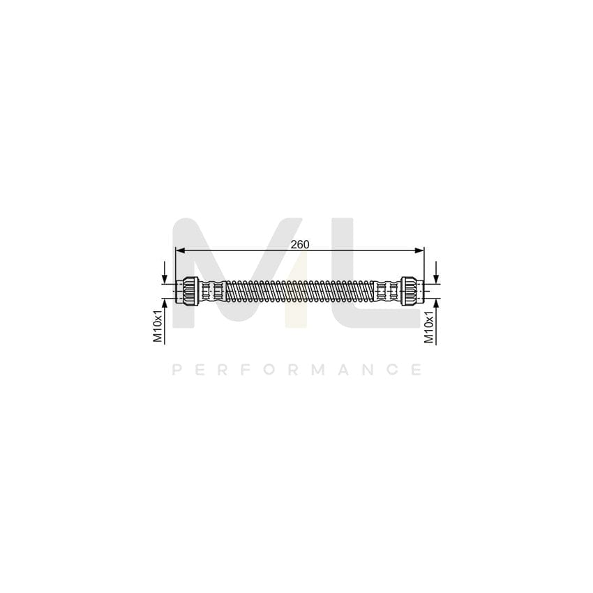 BOSCH 1 987 476 869 Brake Hose for CITROEN C5 235mm, M10x1 | ML Performance Car Parts