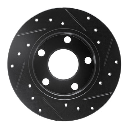 R1 Concepts R1 92-05 Audi A6 Quattro Rear Left Drilled & Slotted Black Brake Rotor