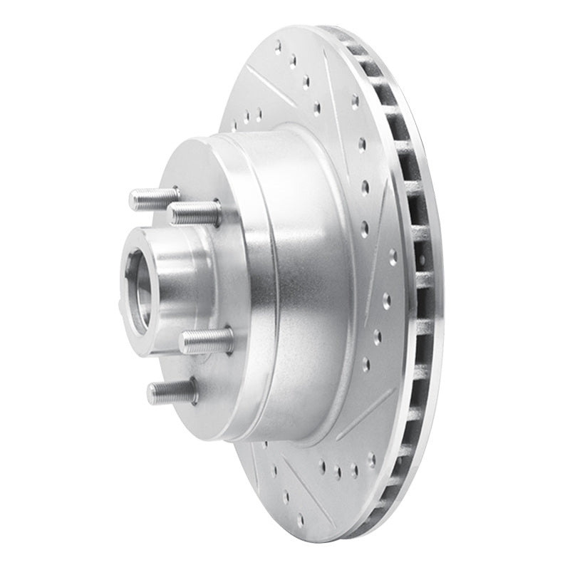 R1 Concepts R1 1987-1990 Dodge Dakota RWD Front Right Drilled & Slotted Silver Brake Rotor