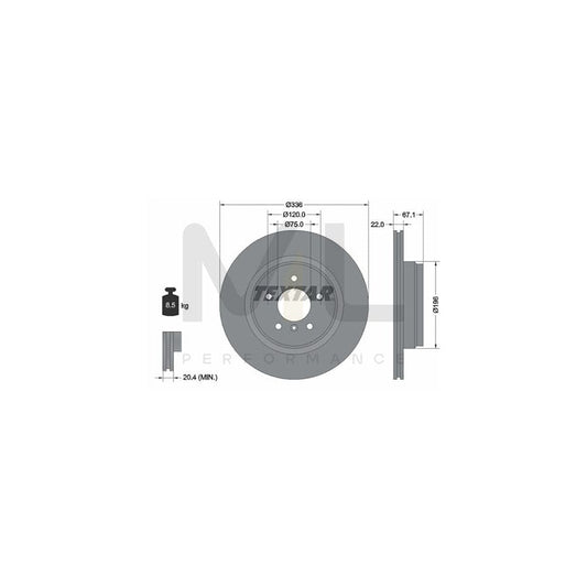TEXTAR PRO 92137903 Brake Disc for BMW 3 Series Internally Vented, Coated, without wheel hub, without wheel studs | ML Performance Car Parts