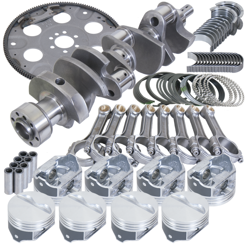 Eagle Chevy 350 1Pc 3.750in Crank 5.700in I-Beam Rods 4.000in Pistons 168 Tooth FP Balanced Assembly
