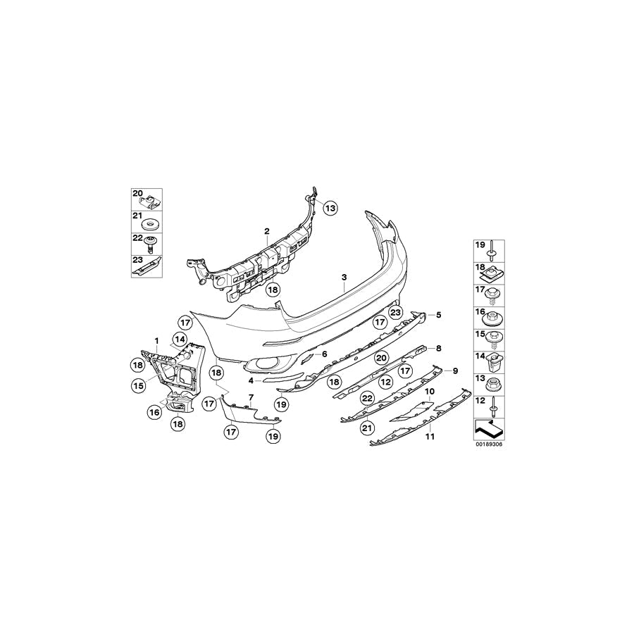 Genuine BMW 51127176245 E71 E72 Mount, Bumper Rear Left (Inc. Hybrid X6, X6 30dX & X6 35iX) | ML Performance US Car Parts