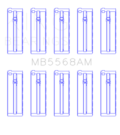 King Engine Bearings Honda D16A/Y/Z H22A4 F23A (Size +1.0mm) Main Bearing Set