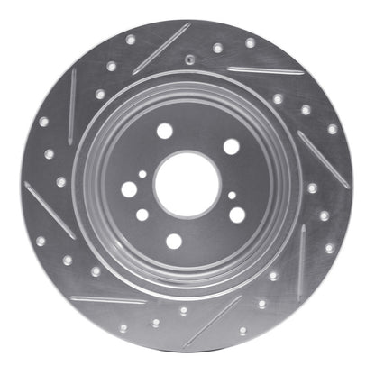 R1 Concepts R1 08-13 Toyota Highlander Rear Right Drilled & Slotted Silver Brake Rotor