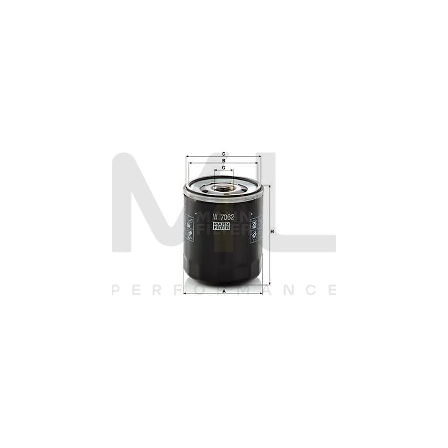 MANN-FILTER W 7062 Oil Filter Spin-on Filter