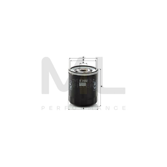MANN-FILTER W 7062 Oil Filter Spin-on Filter