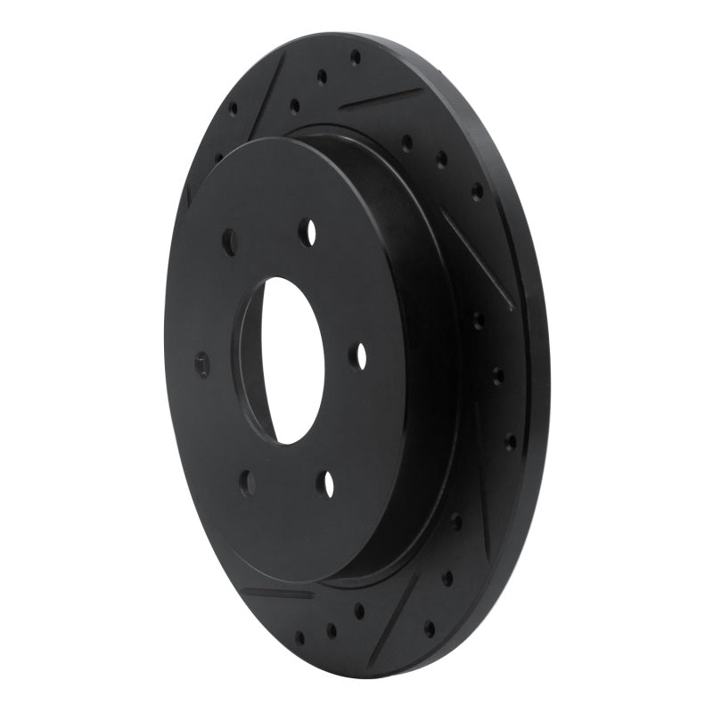 R1 Concepts R1 04-15 Infiniti QX56 Rear Left Drilled & Slotted Black Brake Rotor