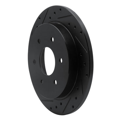 R1 Concepts R1 04-15 Infiniti QX56 Rear Left Drilled & Slotted Black Brake Rotor