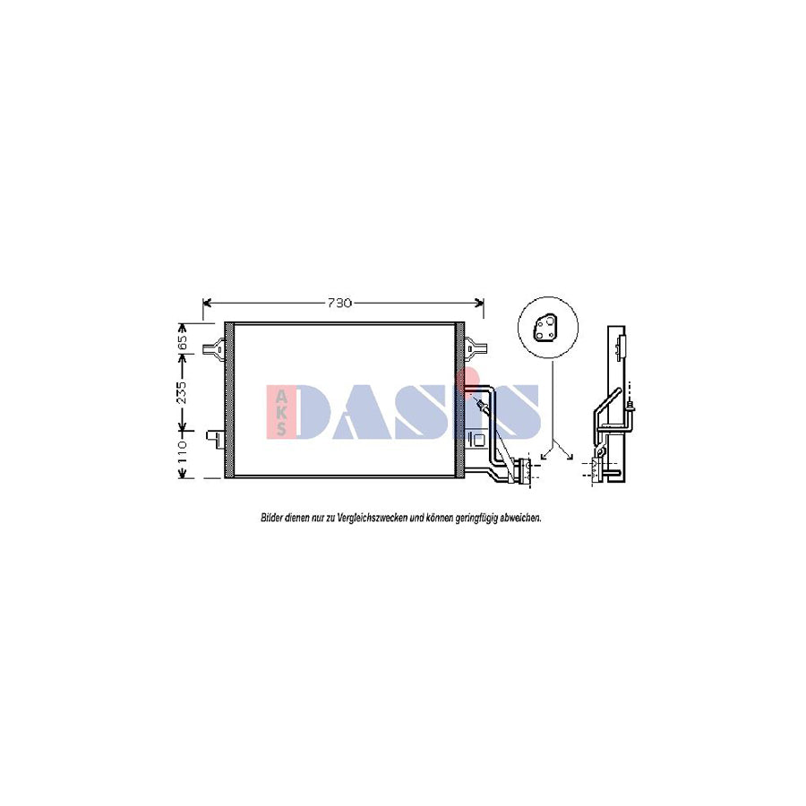 AKS Dasis 042003N Air Conditioning Condenser for VW Passat