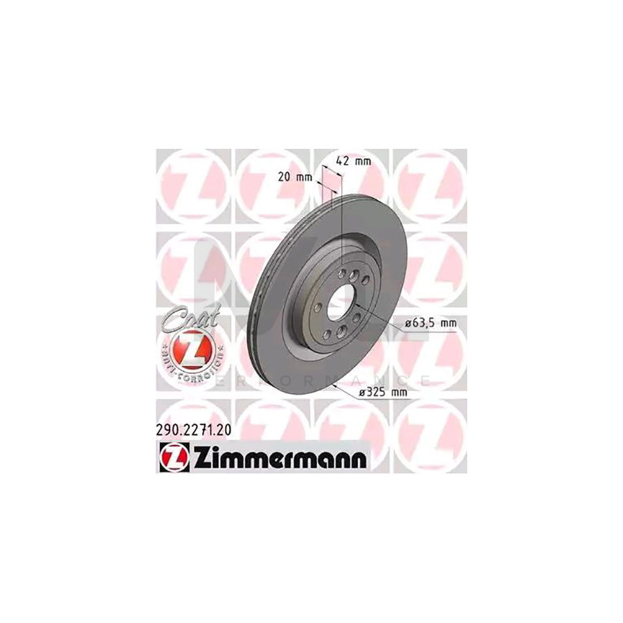 ZIMMERMANN COAT Z 290.2271.20 Brake Disc Internally Vented, Coated  - 1 piece