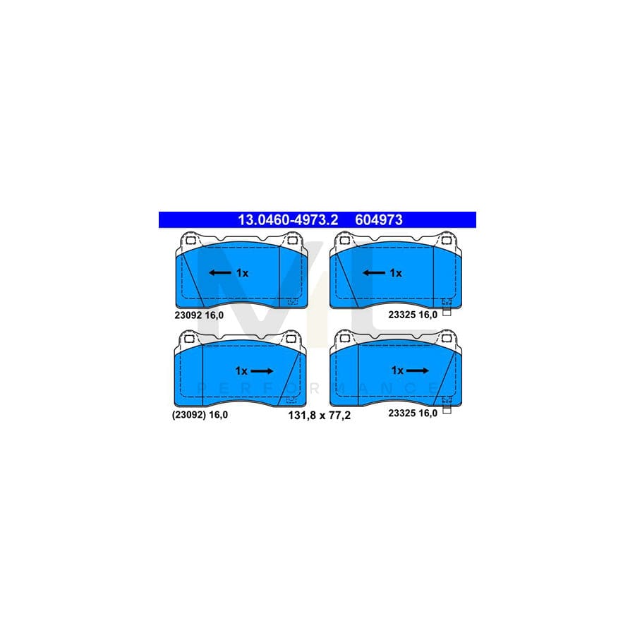 ATE 13.0460-4973.2 Brake pad set with acoustic wear warning