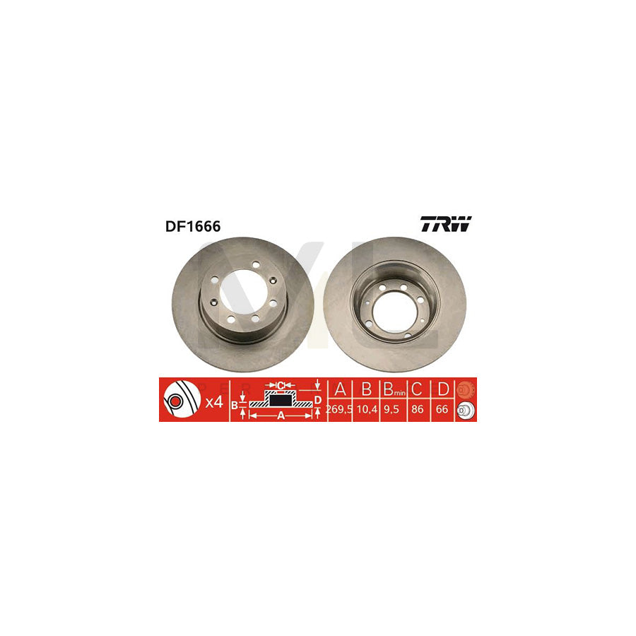 TRW DF1666 Brake Disc Solid | ML Performance Car Parts