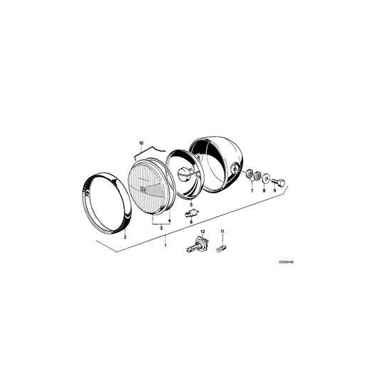 Genuine BMW 63121243533 Headlight H4 (Inc. R65, R65LS & R45/N) | ML Performance US