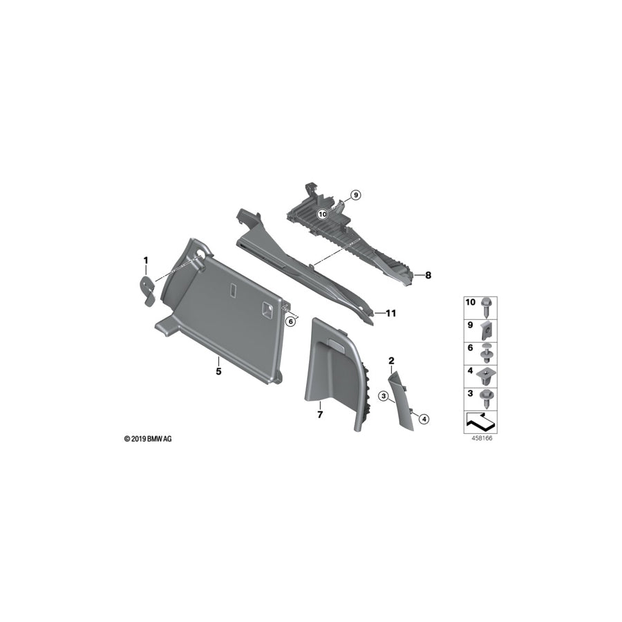 Genuine BMW 51477326458 F16 Cover, Column D, Right CANBERRABEIGE (Inc. X6) | ML Performance US Car Parts