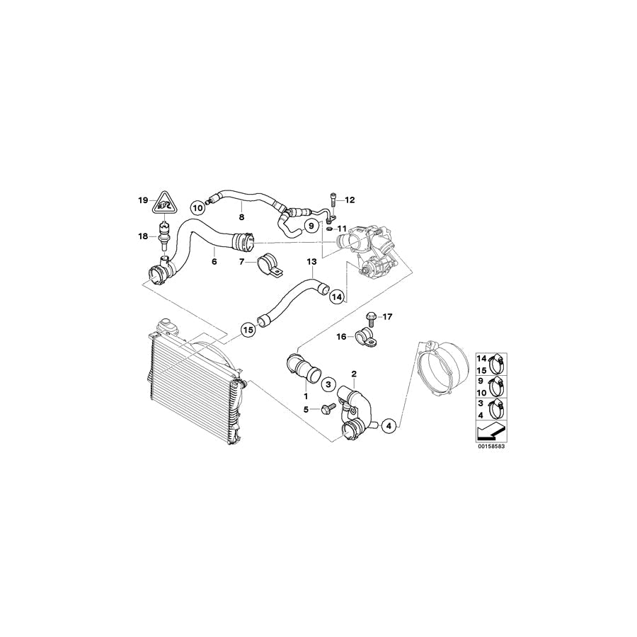Genuine BMW 11537500709 E38 Water Hose (Inc. 750iLS) | ML Performance US Car Parts