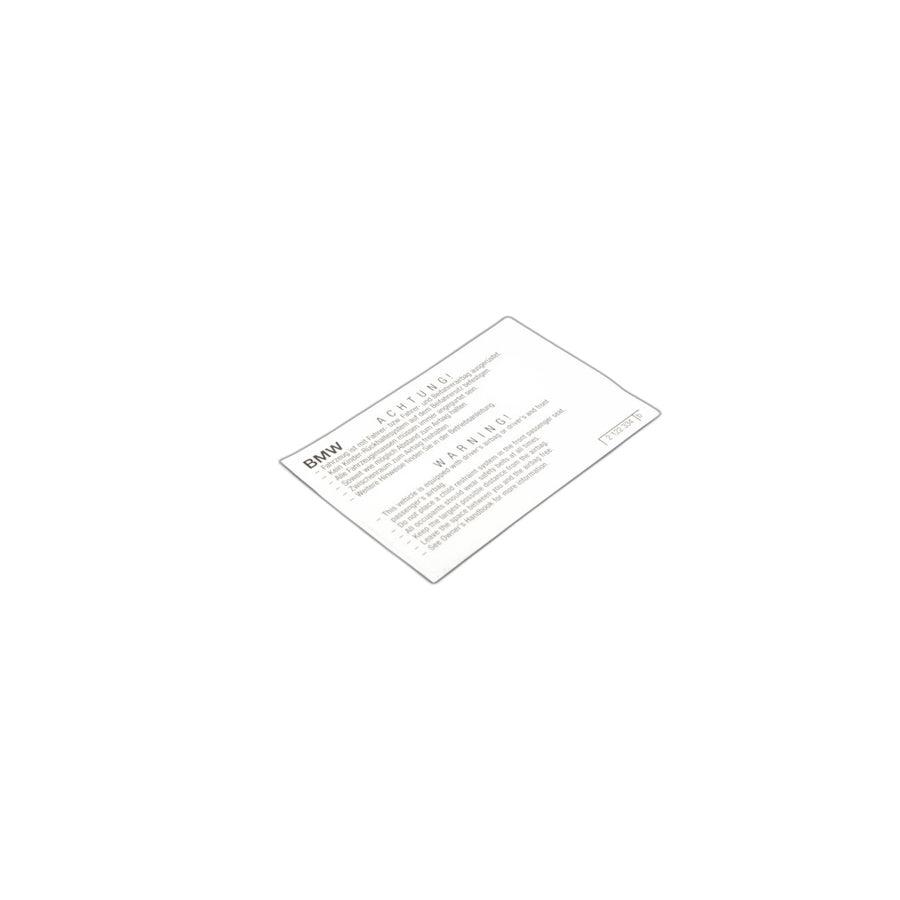 Genuine BMW 71212122334 E67 E60 E46 Instruction Notice, Airbag DE/EN (Inc. Z4 35i) | ML Performance US Car Parts