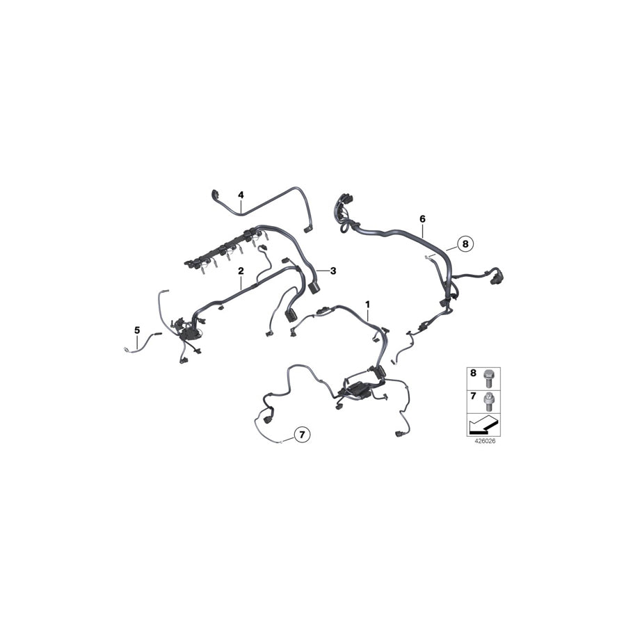 Genuine BMW 12517606387 F12 F06 F02 Wiring Harness Engine Adapter Sensoric 2 (Inc. 640iX, 740i & 740Li) | ML Performance US