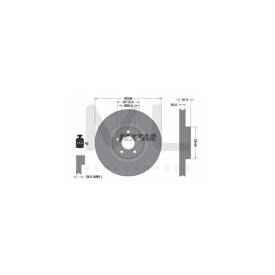 TEXTAR PRO+ 92282605 Brake Disc Internally Vented, Coated, High-carbon, without wheel hub, without wheel studs | ML Performance Car Parts