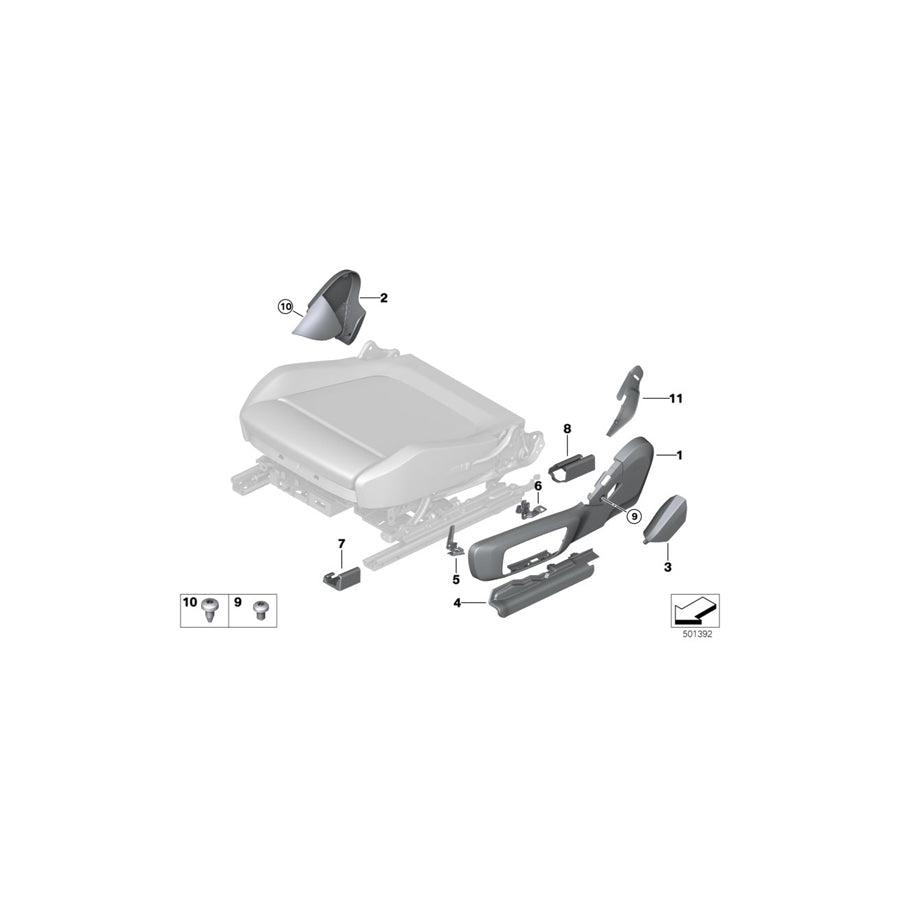 Genuine BMW 52107944367 G14 G15 Seat Trim, Outer Left COGNAC (Inc. 840i, 840dX & 840iX) | ML Performance US Car Parts