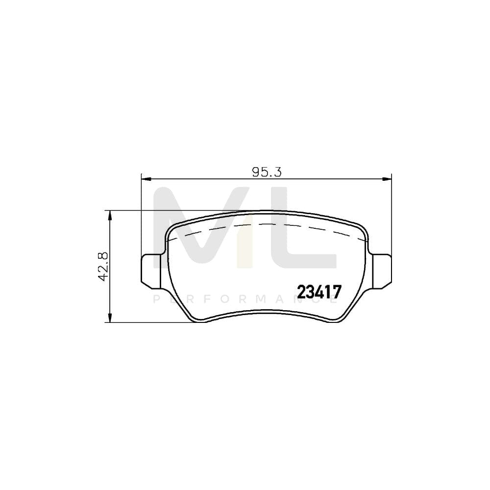 Hella 8DB 355 011-361 Brake Pad Set Not Prepared For Wear Indicator, With Brake Caliper Screws, With Accessories