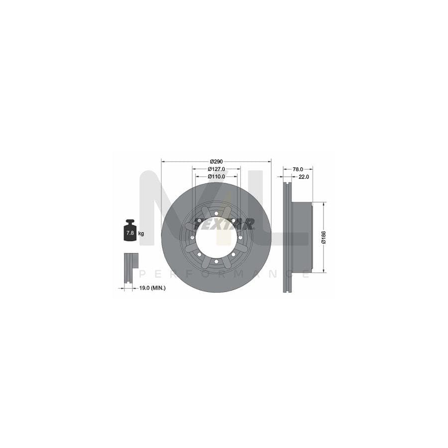 TEXTAR 92322303 Brake Disc Internally Vented, Coated, without wheel hub, without wheel studs | ML Performance Car Parts