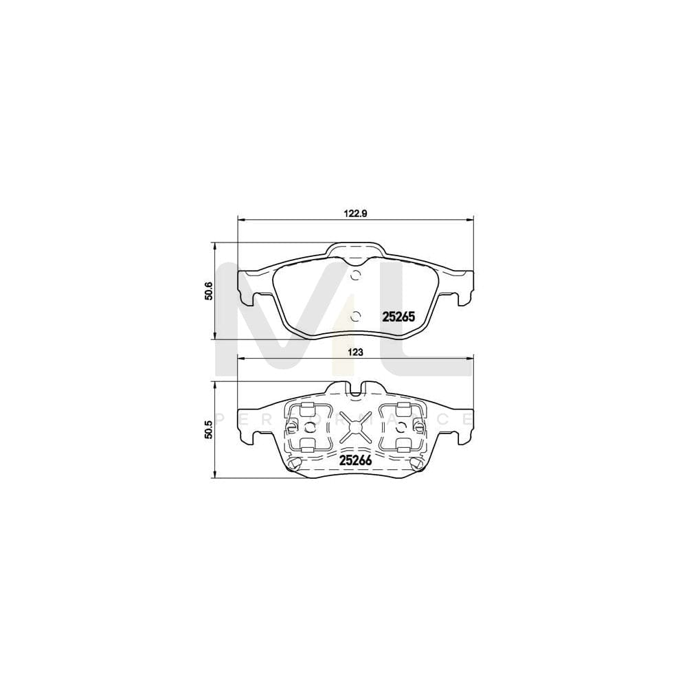 Brembo P 68 057 Brake Pad Set Excl. Wear Warning Contact | ML Performance Car Parts