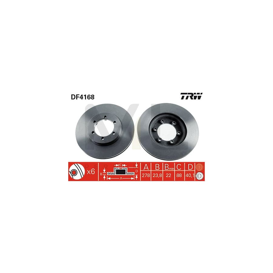 TRW DF4168 Brake Disc Vented, Painted | ML Performance Car Parts