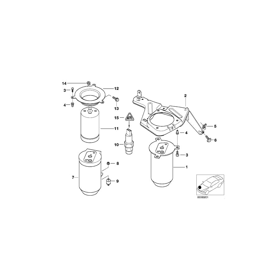 Genuine BMW 64538372989 E39 Dryer-Evaporator Pressure Hose Assy (Inc. 540i, 540iP & 528i) | ML Performance US Car Parts