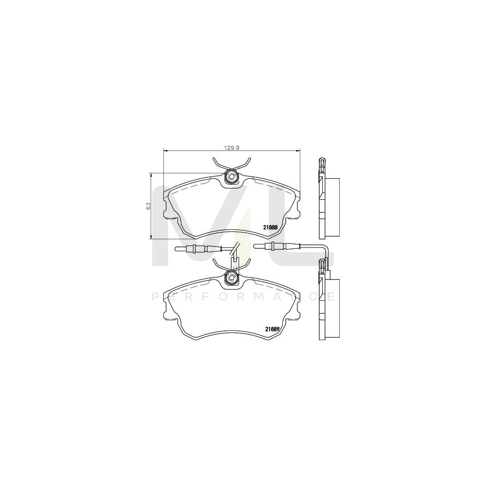 Hella 8DB 355 019-261 Brake Pad Set For Renault Espace Iii (Je) With Integrated Wear Warning Contact, With Brake Caliper Screws