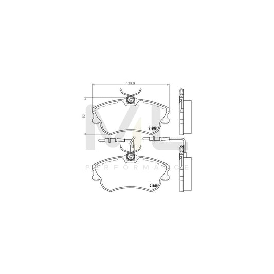Hella 8DB 355 019-261 Brake Pad Set For Renault Espace Iii (Je) With Integrated Wear Warning Contact, With Brake Caliper Screws