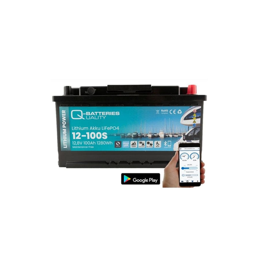 Q-Batteries Qbatteries Lithium Akku 12100S 12.8V 100ah 1280wh LiFePO4 Battery with Bluetooth | ML Performance US Car Parts