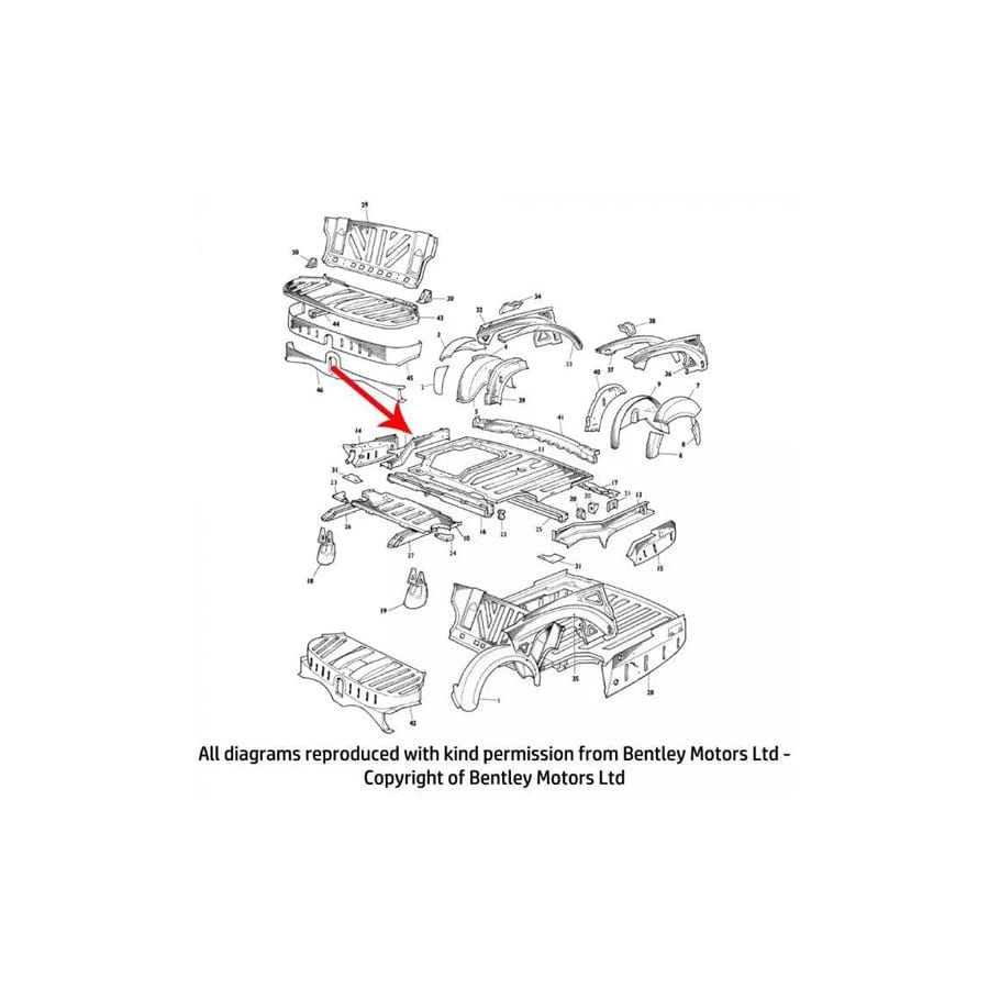 GENUINE Rolls-Royce & Bentley 333100108 RIGHT HAND REAR SIDE MEMBER