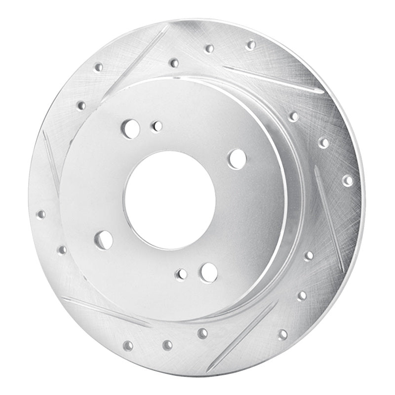 R1 Concepts R1 82-88 Nissan 200SX Rear Left Drilled & Slotted Silver Brake Rotor